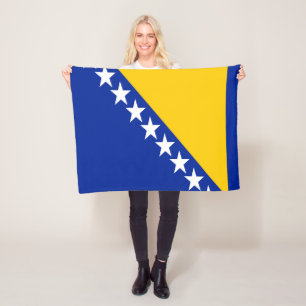 Patriotiska Bosnien Hercegovina Flagga Fleecefilt