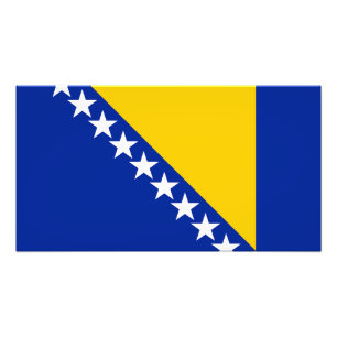 Patriotiska Bosnien Hercegovina Flagga Fototryck