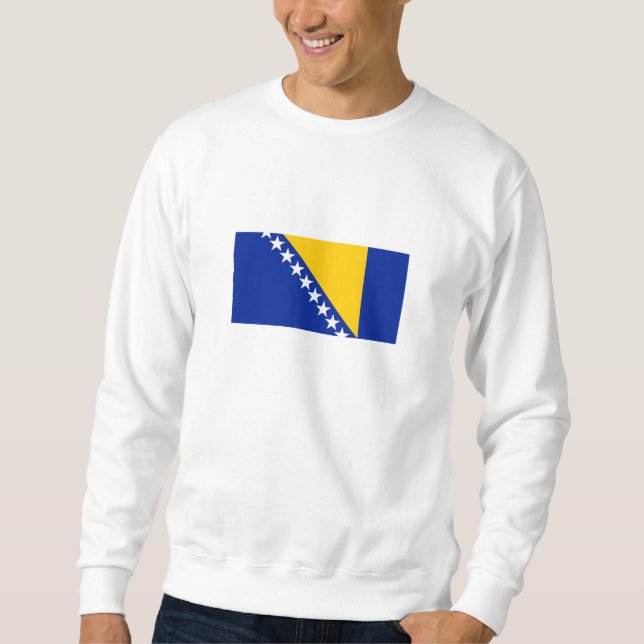 Patriotiska Bosnien Hercegovina Flagga Lång Ärmad Tröja (Framsida)