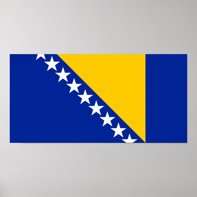 Patriotiska Bosnien Hercegovina Flagga Poster (Framsidan)