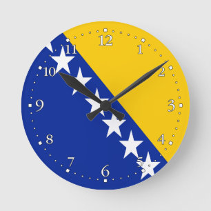 Patriotiska Bosnien Hercegovina Flagga Rund Klocka