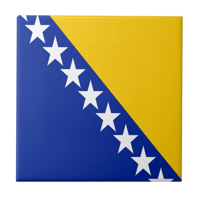 Patriotiska Bosnien Hercegovinas flagga Kakelplatta (Framsidan)