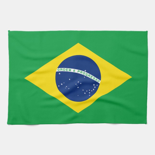 Patriotiska Brasilianska flaggan Kökshandduk (Horisontell)
