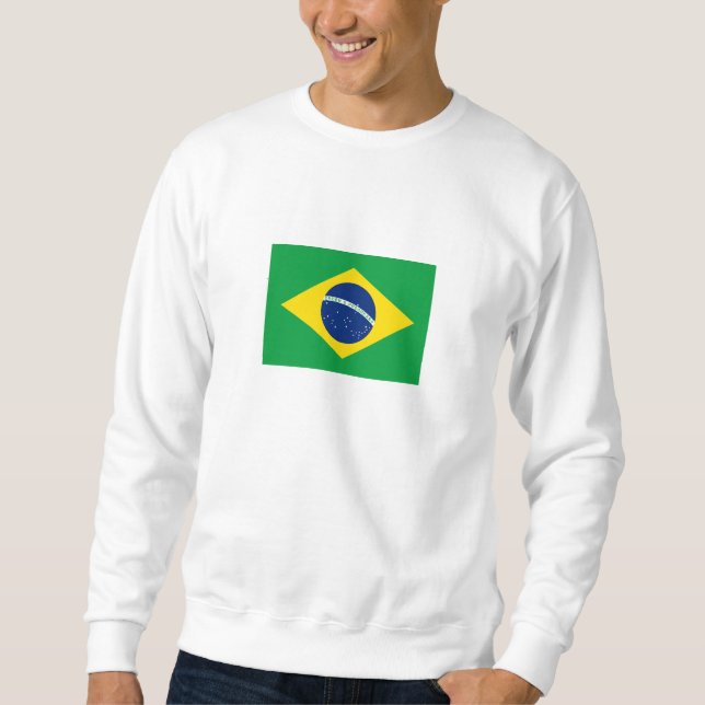 Patriotiska brasilianska flaggan lång ärmad tröja (Framsida)