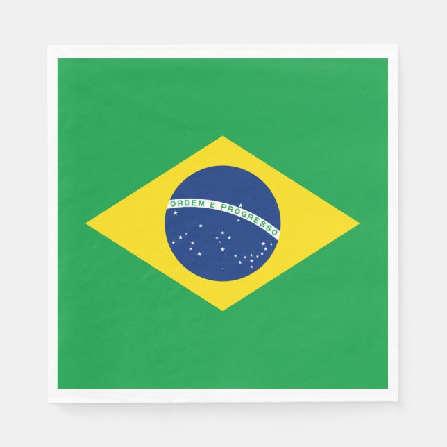 Patriotiska Brasilianska flaggan Pappersservett (Framsidan)