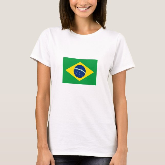 Patriotiska brasilianska flaggan t shirt (Framsida)