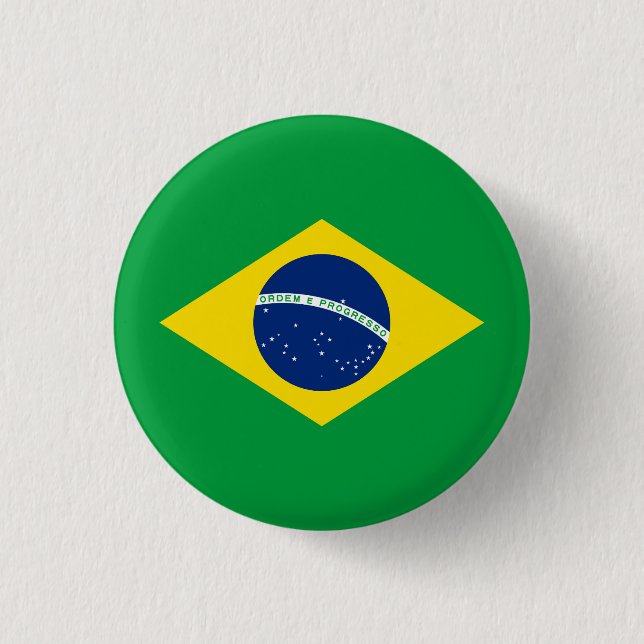 Patriotiska Brasiliens flagga Knapp (Framsida)