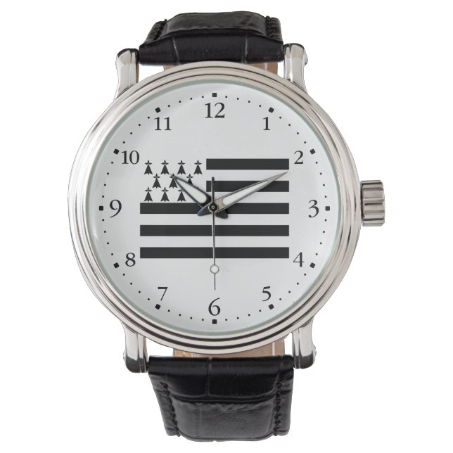 Patriotiska Bretagneflaggan Armbandsur (Framsida)
