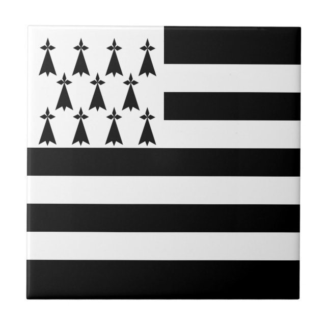 Patriotiska Bretagneflaggan Kakelplatta (Framsidan)
