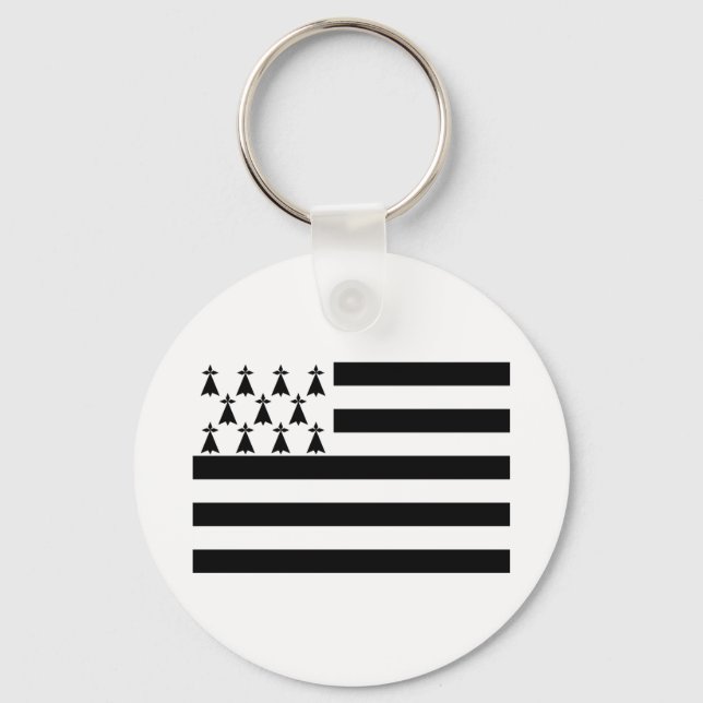 Patriotiska Bretagneflaggan Nyckelring (Framsida)