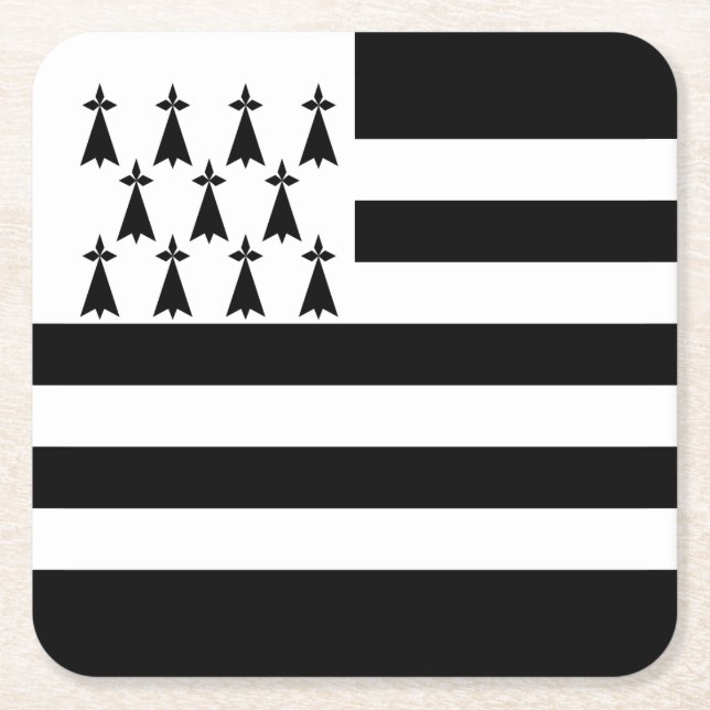 Patriotiska Bretagneflaggan Underlägg Papper Kvadrat (Framsidan)