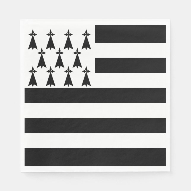 Patriotiska bretonska flaggan pappersservett (Framsidan)