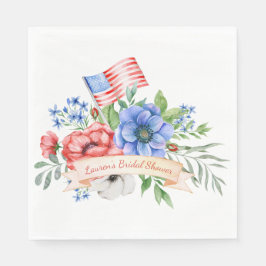 Patriotiska bröllopsduschservetter pappersservett