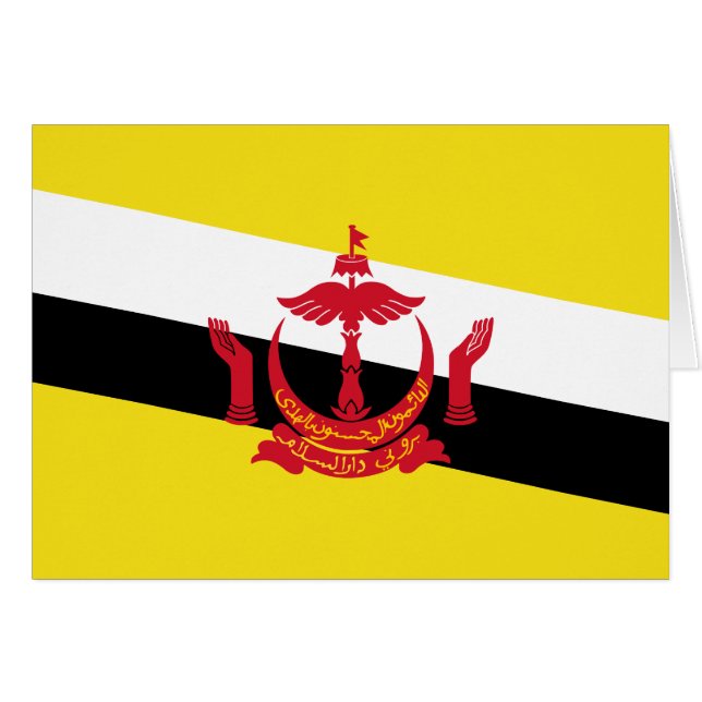 Patriotiska Brunei-flaggan Hälsningskort (Framsidan Horizontal)
