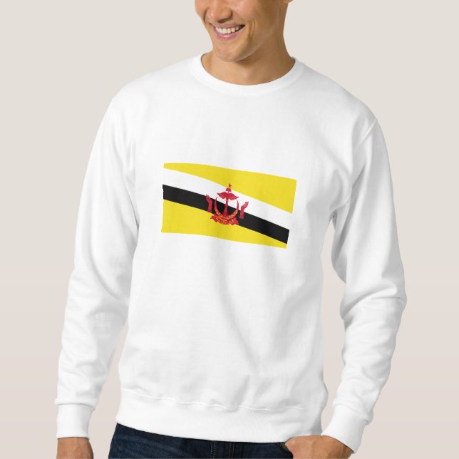 Patriotiska Brunei-flaggan Lång Ärmad Tröja (Framsida)