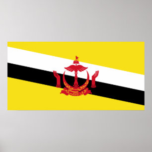 Patriotiska Brunei-flaggan Poster
