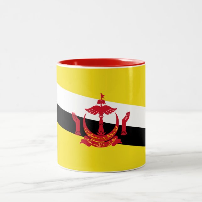 Patriotiska Brunei-flaggan Två-Tonad Mugg (Center)