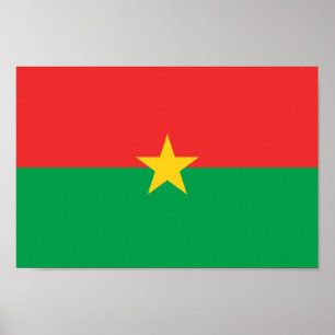 Patriotiska Burkina Faso flaggan Poster