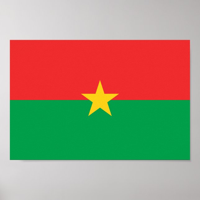 Patriotiska Burkina Faso flaggan Poster (Framsidan)