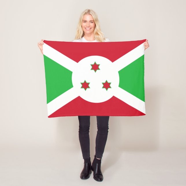 Patriotiska Burundis flagga Fleecefilt (På plats)