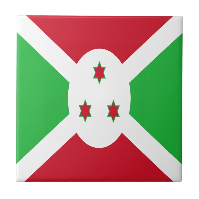 Patriotiska Burundis flagga Kakelplatta (Framsidan)