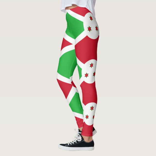 Patriotiska Burundis flagga Leggings (Vänster)