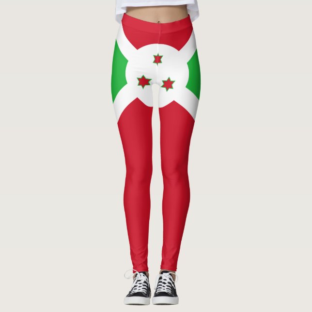 Patriotiska Burundis flagga Leggings (Framsida)