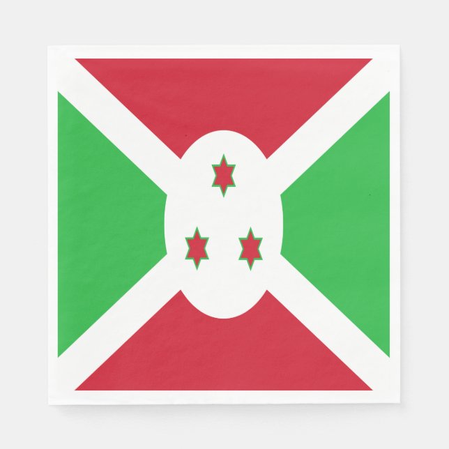 Patriotiska Burundis flagga Pappersservett (Framsidan)