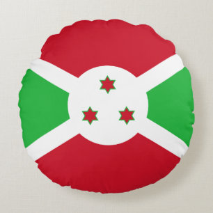 Patriotiska Burundis flagga Rund Kudde