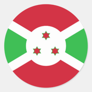 Patriotiska Burundis flagga Runt Klistermärke