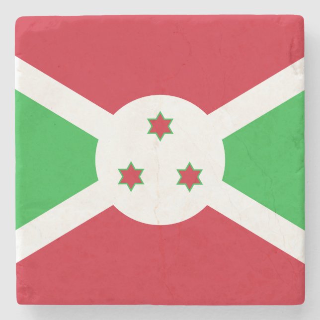 Patriotiska Burundis flagga Stenunderlägg (Framsidan)