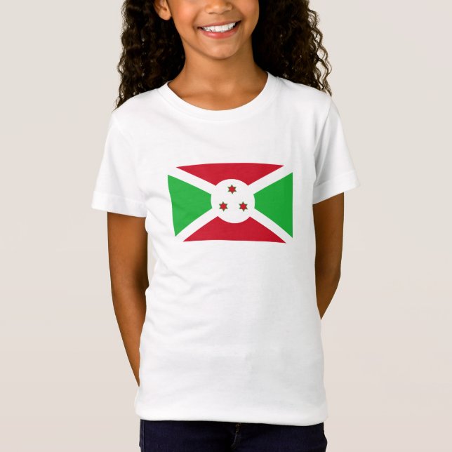 Patriotiska Burundis flagga T Shirt (Framsida)