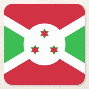 Patriotiska Burundis flagga Underlägg Papper Kvadrat