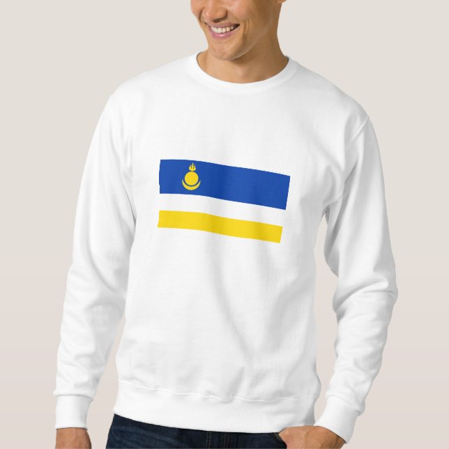 Patriotiska Buryatia Flagga Lång Ärmad Tröja (Framsida)