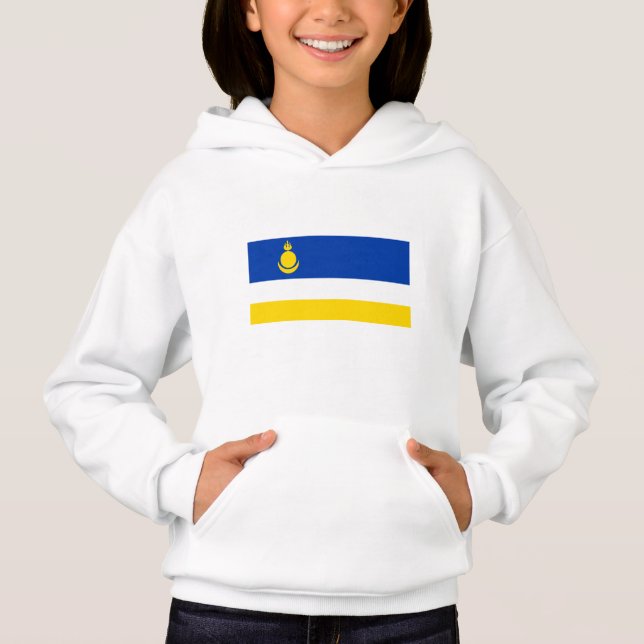 Patriotiska Buryatia Flagga T Shirt (Framsida)