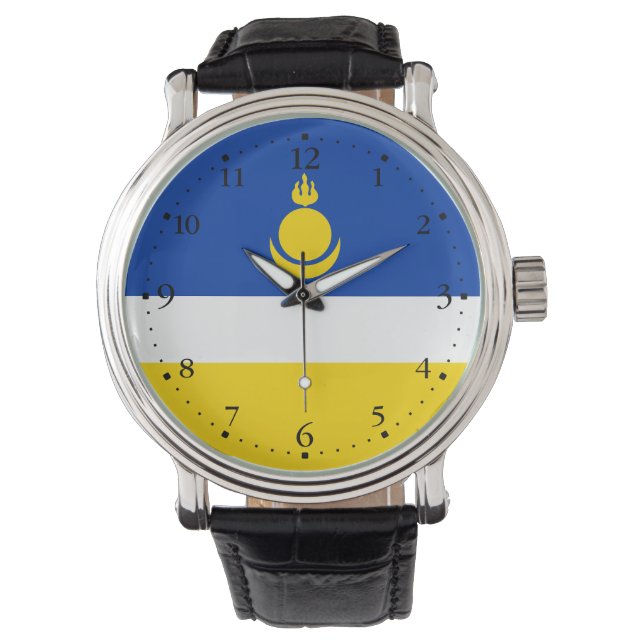 Patriotiska Buryatiaflaggan Armbandsur (Framsida)