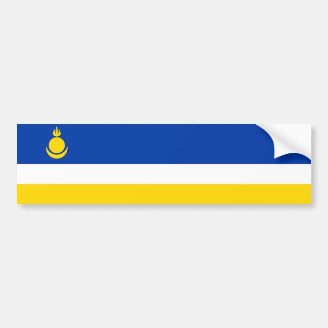 Patriotiska Buryatiaflaggan Bildekal (Framsidan)