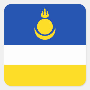 Patriotiska Buryatiaflaggan Fyrkantigt Klistermärke