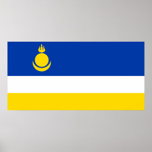 Patriotiska Buryatiaflaggan Poster