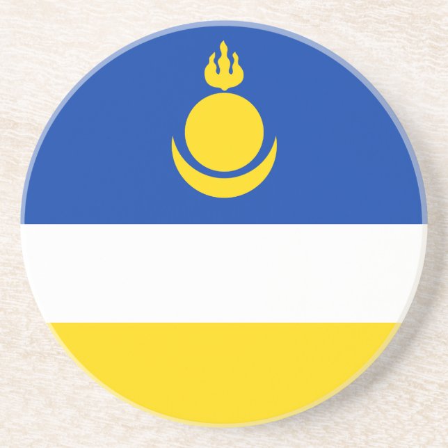 Patriotiska Buryatiaflaggan Underlägg (Framsidan)