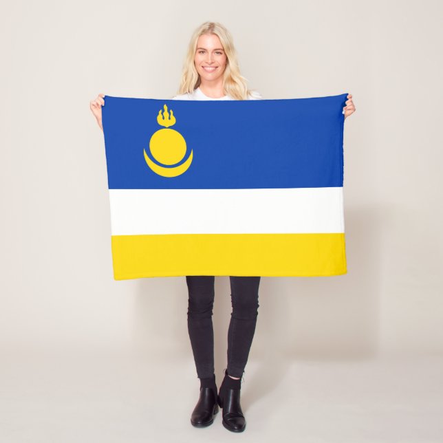 Patriotiska Buryatias flagga Fleecefilt (På plats)