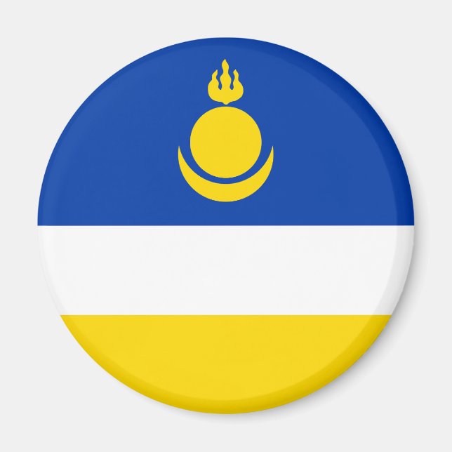 Patriotiska Buryatias flagga Magnet (Framsidan)