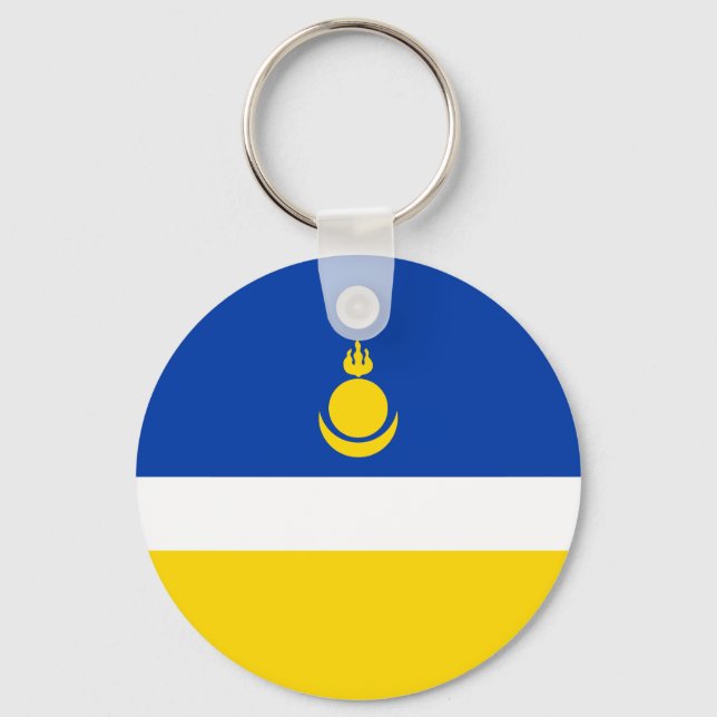 Patriotiska Buryatias flagga Nyckelring (Framsida)