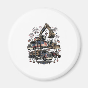 Patriotiska byggfordon vintage skjorta Desi Magnet