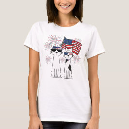 Patriotiska Coola Katter T Shirt