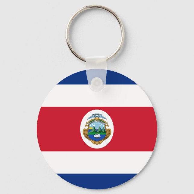Patriotiska Costa Rica-flaggan Nyckelring (Framsida)