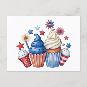 Patriotiska cupcakes vykort