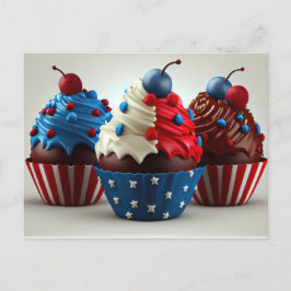 Patriotiska Cupcakes Vykort
