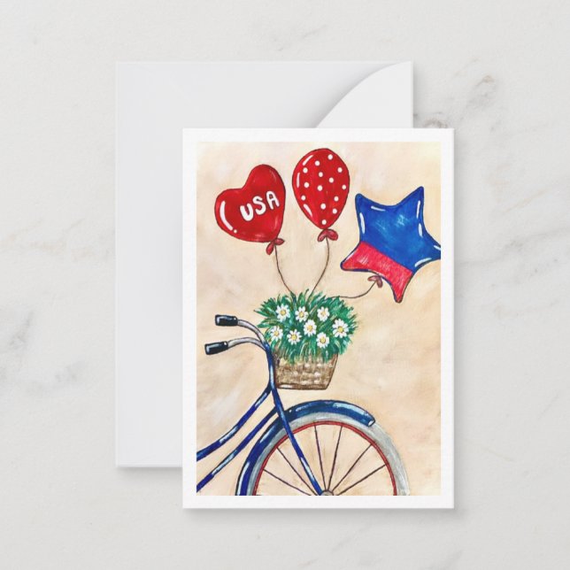 Patriotiska cykelkort med flata anteckningar (Framsida)