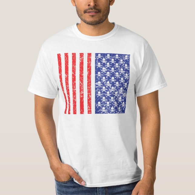 Patriotiska Döskallar T Shirt (Framsida)